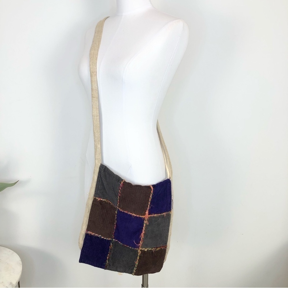 𝅺kathmandu handmade hemp & corduroy crossbody bag